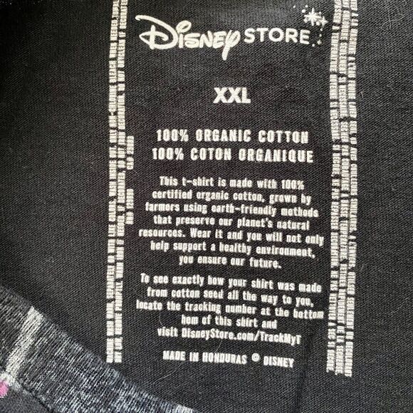DISNEY STORE TINKERBELLE BLACK PLAID ORGANIC COTTON GLITTER T-SHIRT - SIZE XXL - Picture 6 of 7